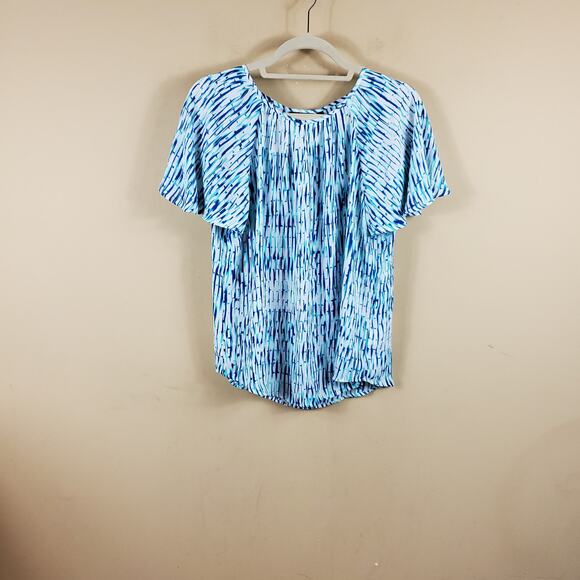 4/$25 APT 9 Printed Flutter Sleeve Blouse Size S - Picture 1 of 12